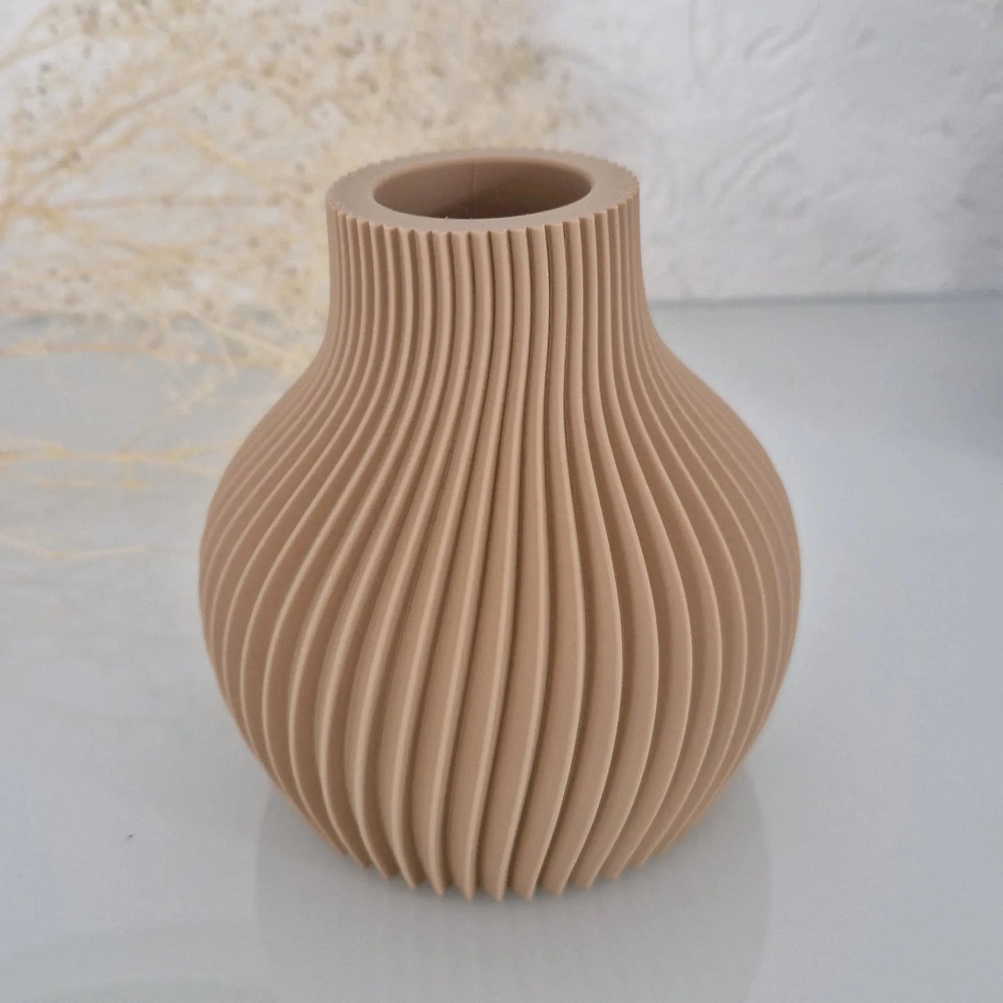 Stilvolle Deko Vase in Rillenoptik TK-Welt