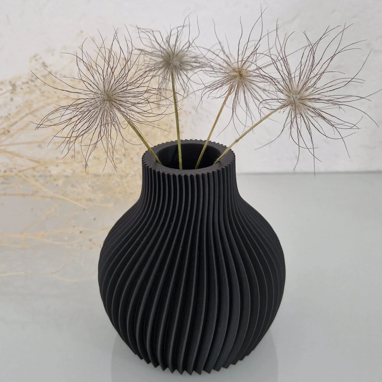 Stilvolle Deko Vase in Rillenoptik TK-Welt